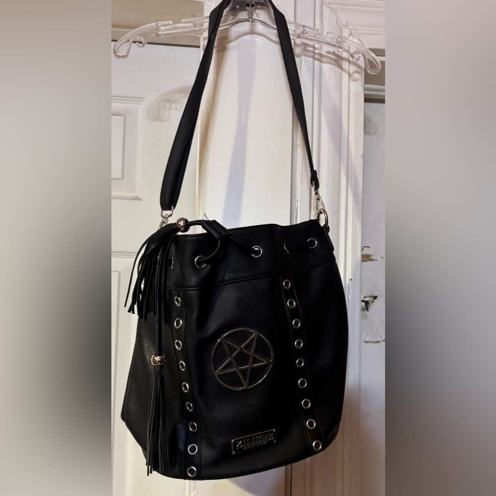 Killstar Sweet Terror studded pentagram bucket bag